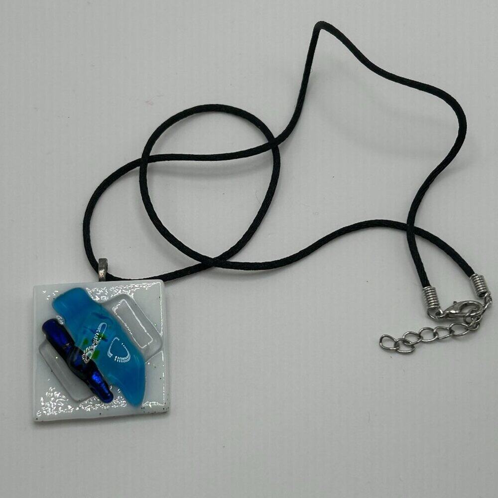 Fused Glass Pendant Necklace
